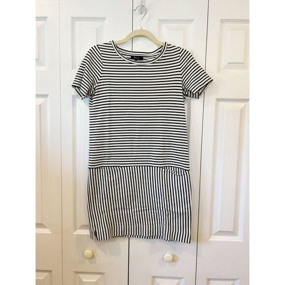 Madewell Striped Shift Mini Dress Black & White XS - Picture 3 of 5
